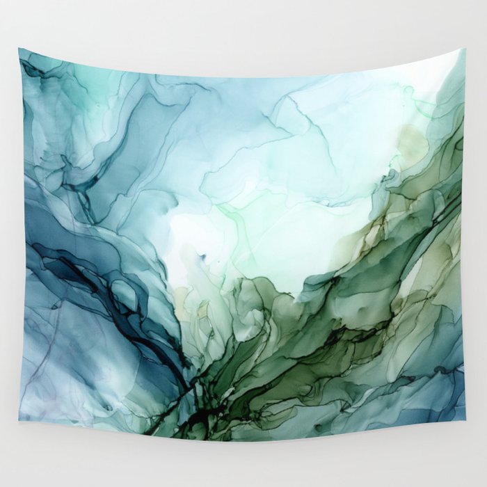Nature Landscape Inspired Abstract Flow Painting 2 Wall Tapestry