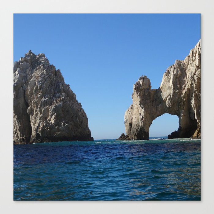 Mexico Photography - Beautiful Arch Going Over The Blue Sea Canvas Print