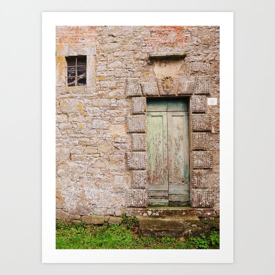 Green Door - Cortona, Italy Art Print