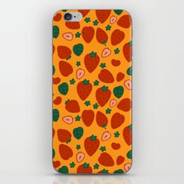 Spring Strawberry (Yellow background) iPhone Skin