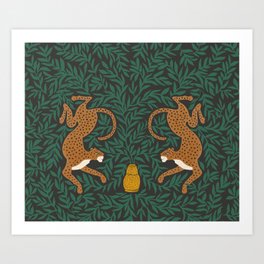 Leopard Vase - midnight Art Print