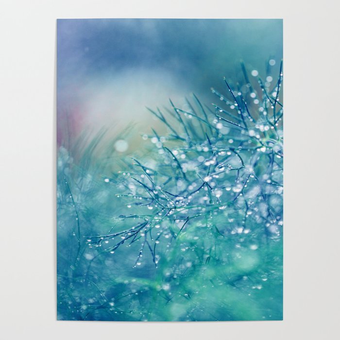 Garden Whispers Blue Poster