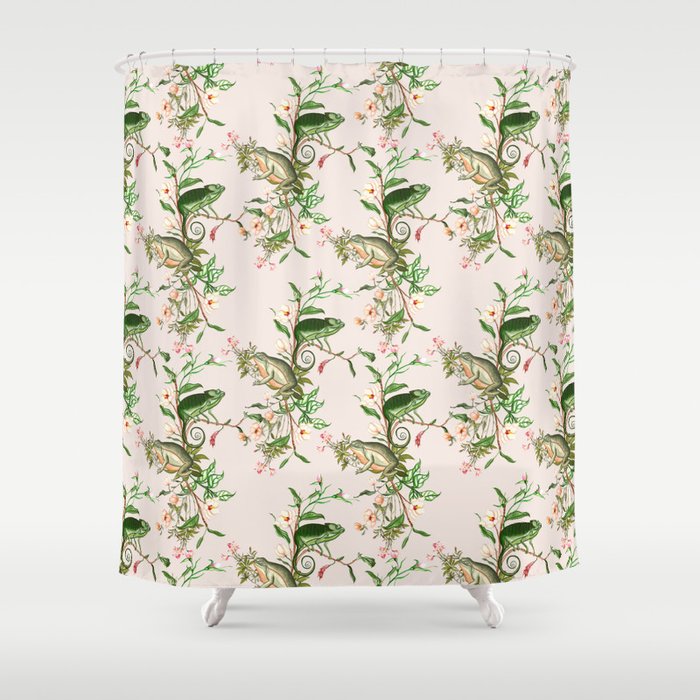 Chameleon and Frog Shower Curtain