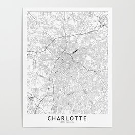 Charlotte White Map Poster