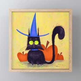 Halloween Cat Framed Mini Art Print