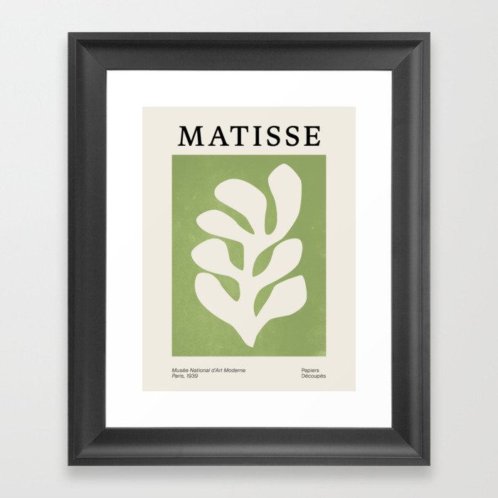 Forest Green Leaf: Matisse Paper Cutouts V Framed Art Print