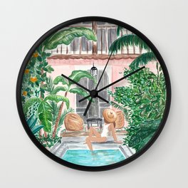 Moroccan Dream - Brunette Hair (Other Hair & Skin Tones Available) Wall Clock
