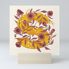 The Letter S with Florals Mini Art Print