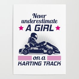 Kart Go-kart Karting Kart Racing Women Girls Gift Poster