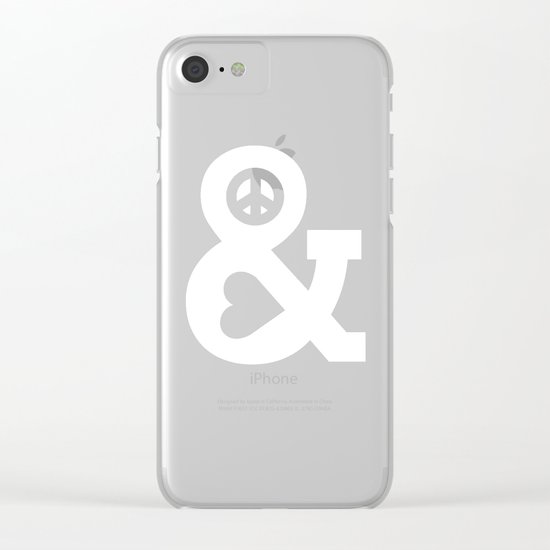 Peace and Love (pink edition) Clear iPhone Case
