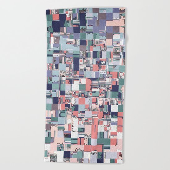 Colorful Abstract Geometric Mosaic Beach Towel
