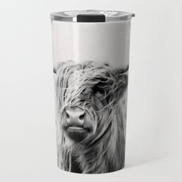 portrait of a highland cow Travel Mug