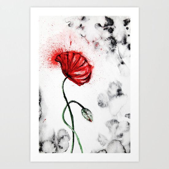 Poppy flowers Art Print