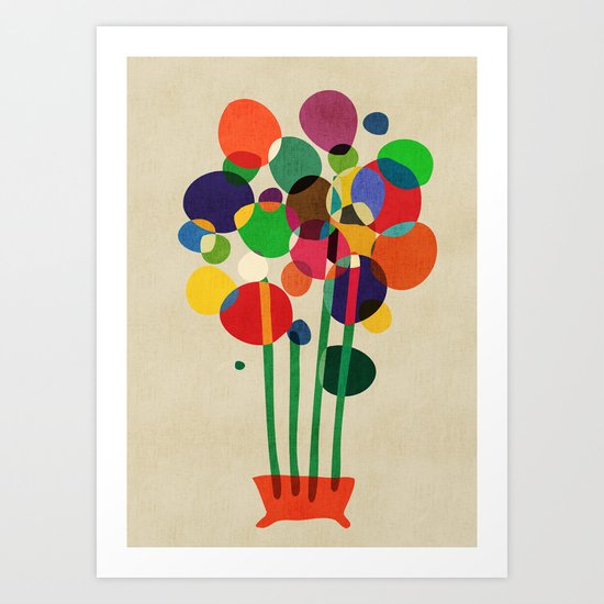 Happy flowers in the vase Art Print