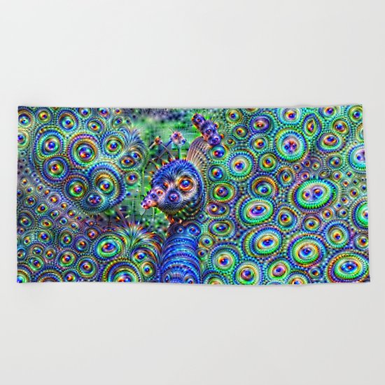 Brilliant Jeweled Peacock Beach Towel