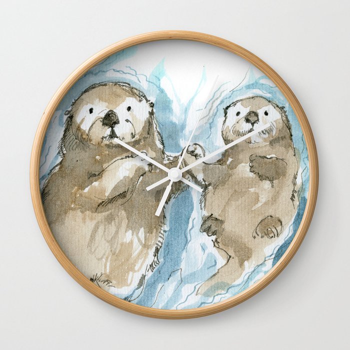 Sea otters Wall Clock