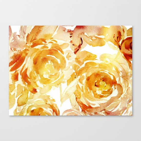 Sunny Day Painterly Floral Abstract Canvas Print