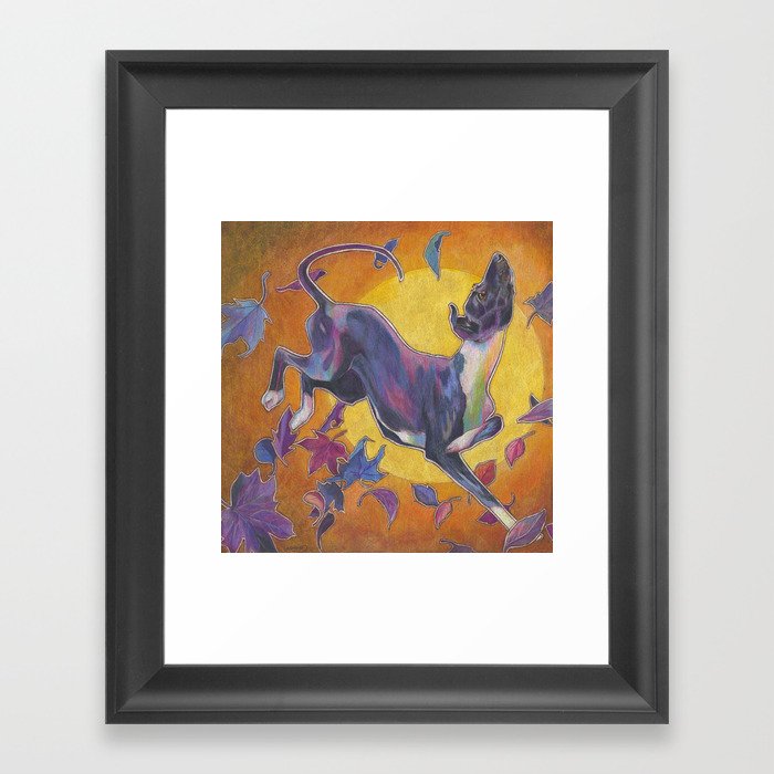 Autumn Greyhound Framed Art Print