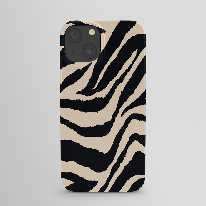 Zebra Animal Print Black and off White Pattern iPhone Case