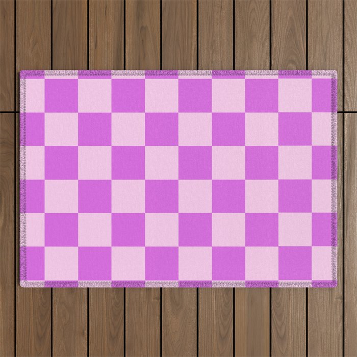 Checkered - Pink Outdoor Rug