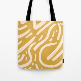 Earthy Mustard Yellow and Light Peach tribal inspired modern pattern Tote Bag