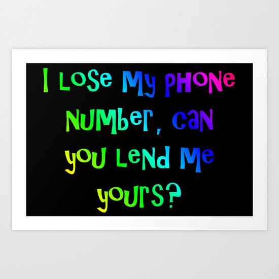 phone number Art Print