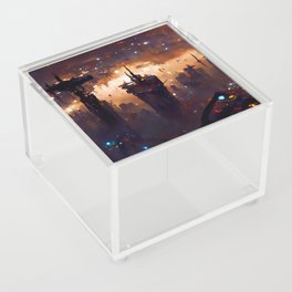 Postcards from the Future - Cyberpunk Cityscape Acrylic Box