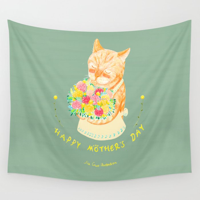 Happy Meowther's Day Wall Tapestry