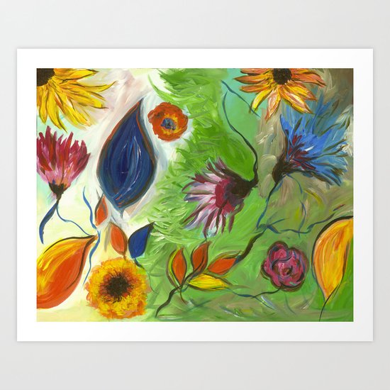 Flower Swirls Art Print