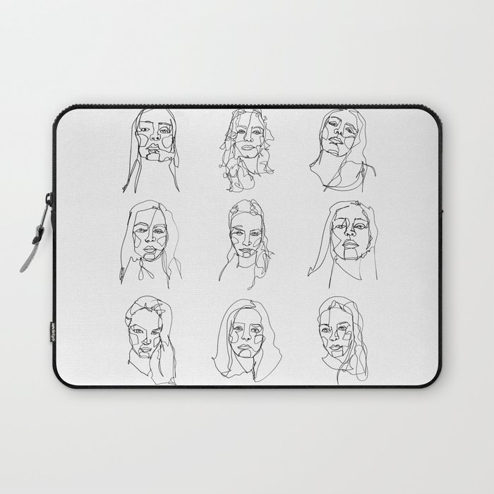 LINE ART FEMALE PORTRAITS V-I-I Laptop Sleeve