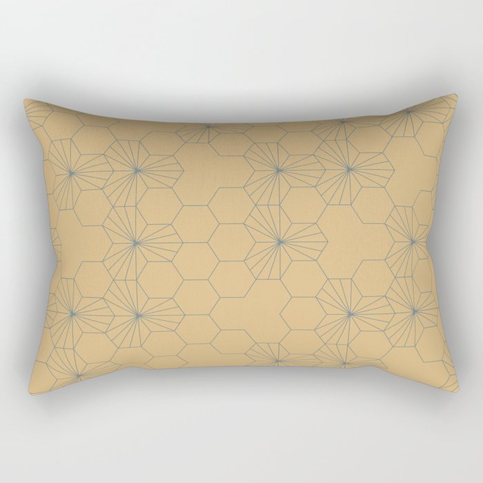Geometric flowers honey yellow and gray Rectangular Pillow