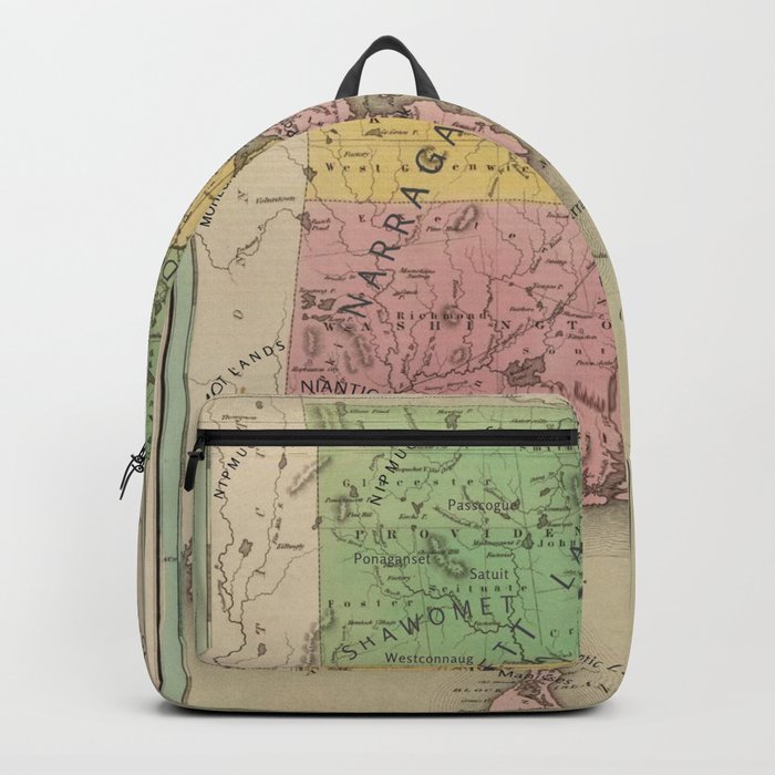Native American Tribes and Territories of Pre-Colonial Rhode Island and Southern New England Vintage Backpack
