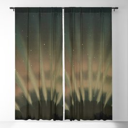 Vintage Aurora Borealis northern lights poster in earth tones Blackout Curtain