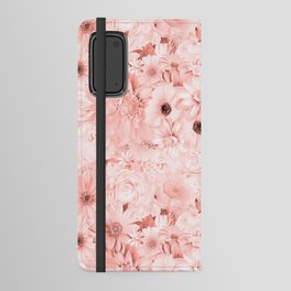 rose tan pink floral bouquet aesthetic assemblage Android Wallet Case