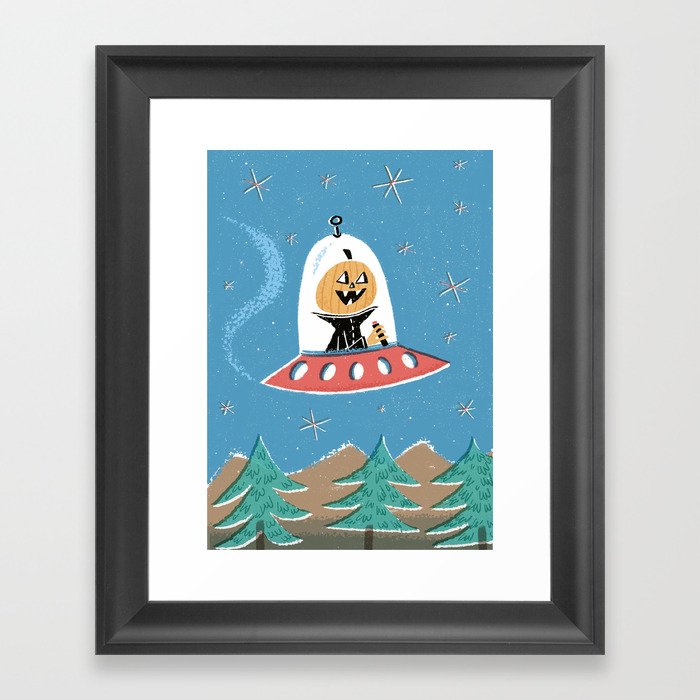 Halloween Spaceship Framed Art Print