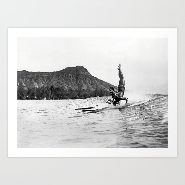 Vintage black and on sale white surf prints