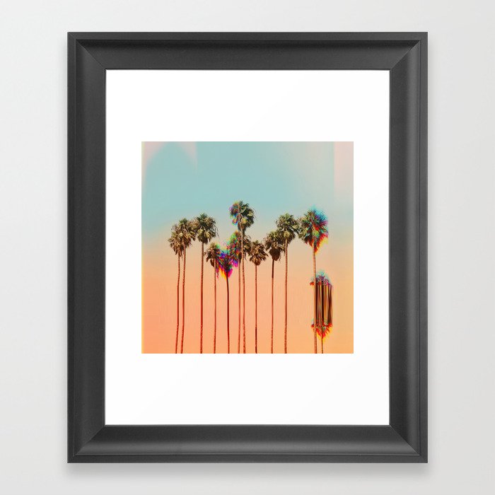 Glitch beach Framed Art Print