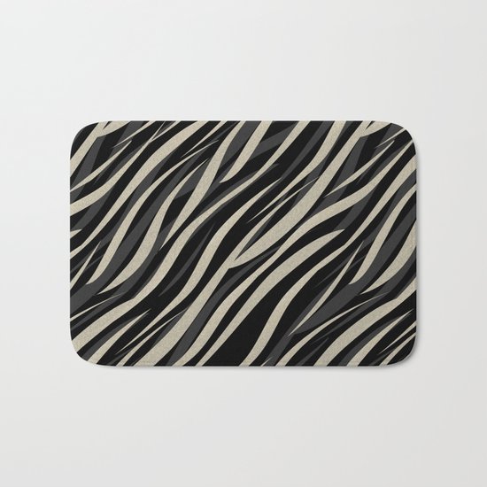 Tiger abstract striped pattern . Bath Mat