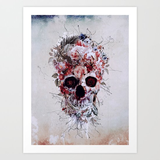 Floral Skull RPE Art Print