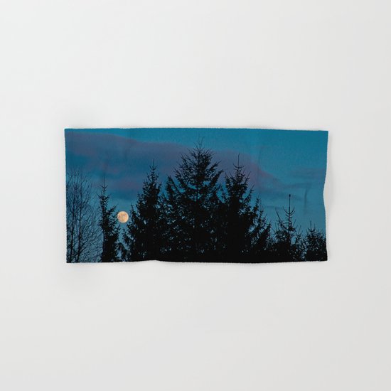 Full moon in the firs Hand & Bath Towel