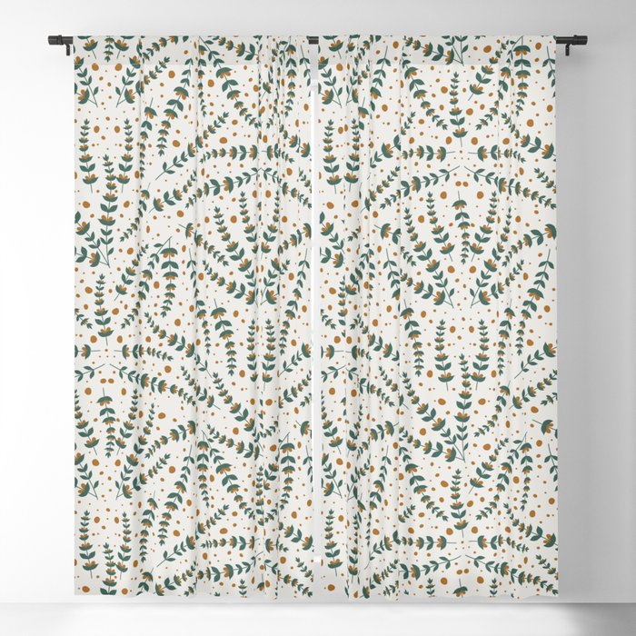 Floral Seamless Pattern Blackout Curtain