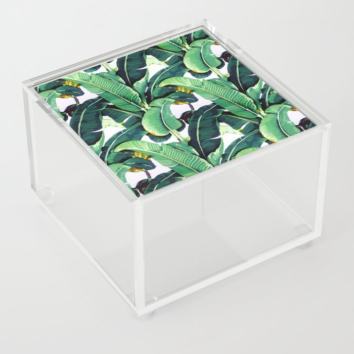 Tropical Banana leaves pattern Acrylic Box