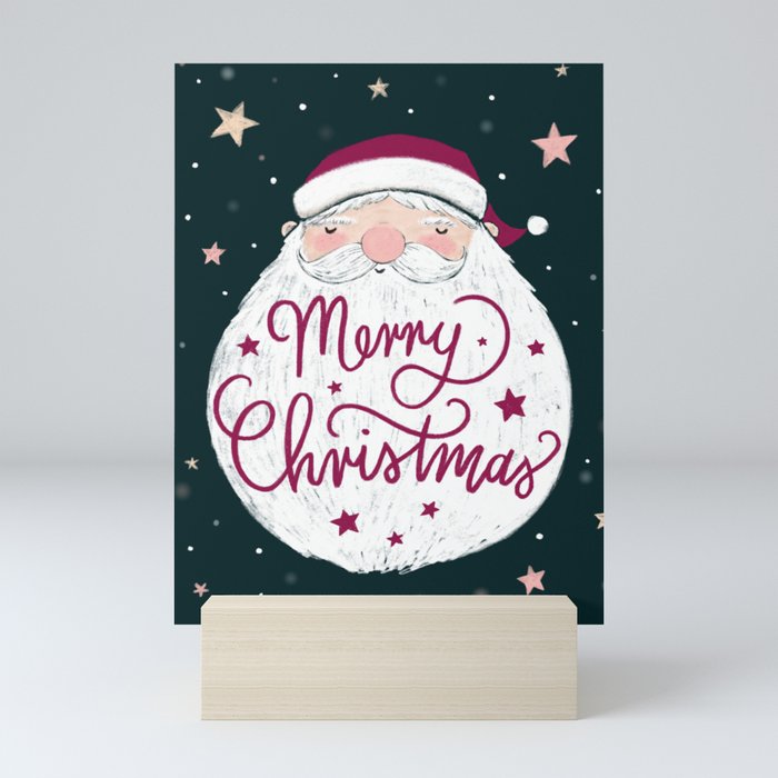 Christmas Santa Greeting Card Mini Art Print