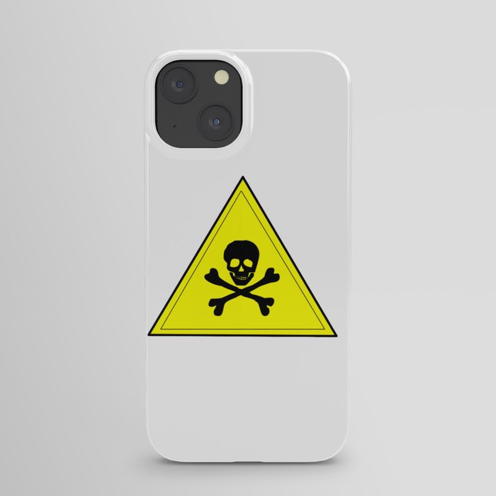 Skull Hazard Sign Danger Caution iPhone Case