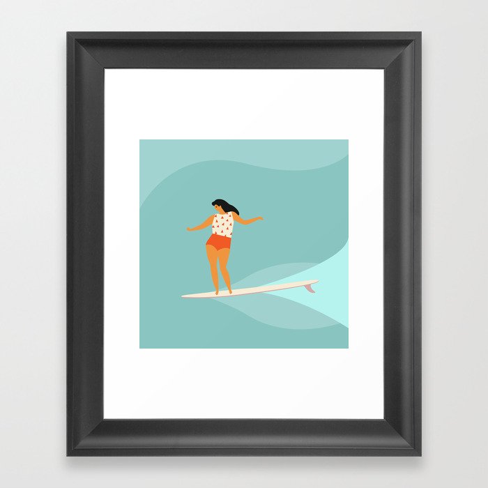 Surf girl Framed Art Print