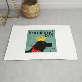 Black Dog Day Royal Crown Rug