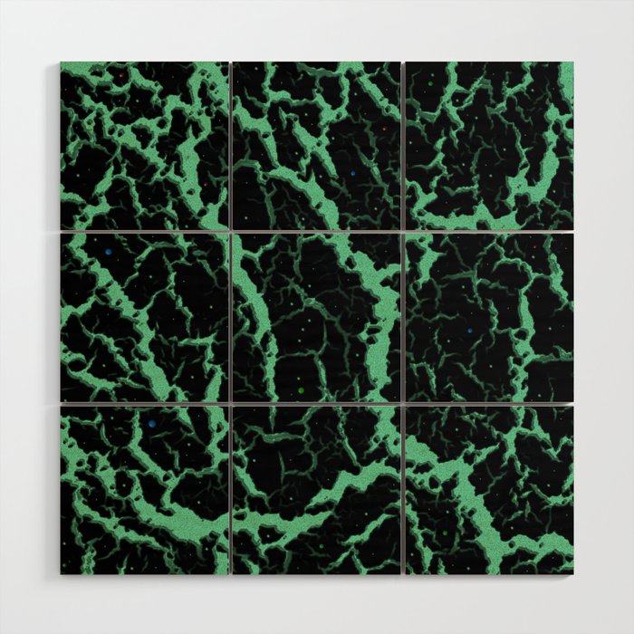 Cracked Space Lava - Mint Wood Wall Art