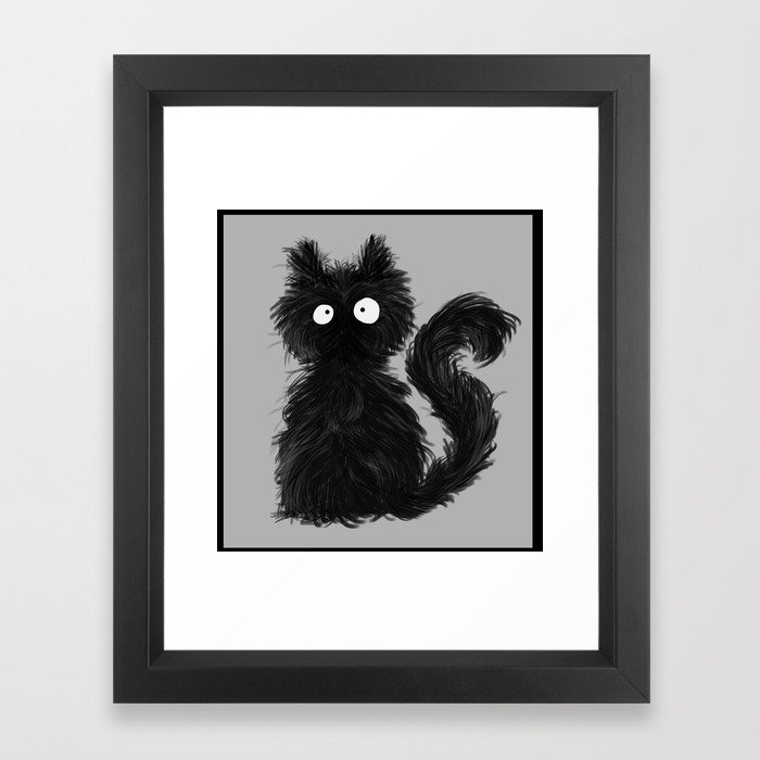 Furry Cat Framed Art Print