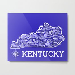 Kentucky Map Metal Print | Map, Louisville, Typography, Stateart, Digital, Kentuckymap, Maps, Bourbon, Black And White, Statemap 