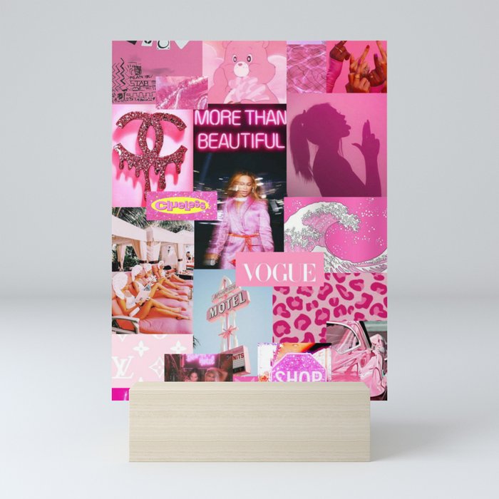 pink collage  Mini Art Print